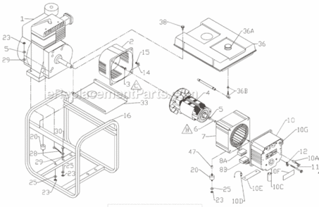 Page A Diagram and Parts List for PM052520203  Powermate Generator
