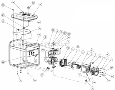 Page A Diagram and Parts List for PM0525300  Powermate Generator