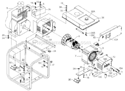 Page A Diagram and Parts List for PM0525302  Powermate Generator