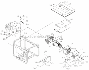 Part Location Diagram of 0059424 Powermate Carrier Assembly