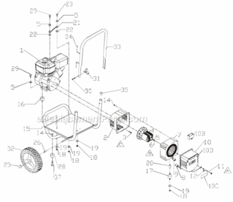 Page A Diagram and Parts List for PM054300001  Powermate Generator