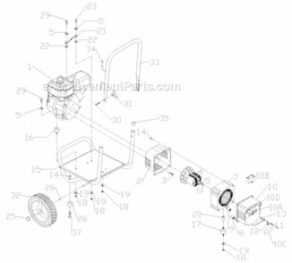 Page A Diagram and Parts List for PM054300017  Powermate Generator