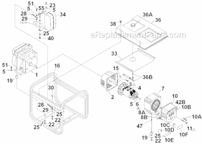 Part Location Diagram of 0049620 Powermate Rotor- 5.0 Kw
