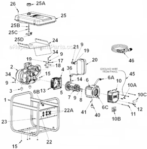 Page A Diagram and Parts List for PM0545010  Powermate Generator