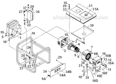 Page A Diagram and Parts List for PM0545402  Powermate Generator