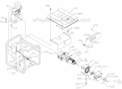 Page A Diagram and Parts List for PMA505622  Powermate Generator