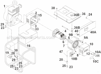Part Location Diagram of 0061754 Powermate Adapter- Engine
