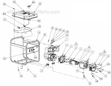 Page A Diagram and Parts List for PMA525500  Powermate Generator