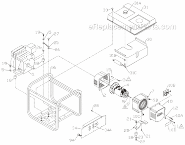 Page A Diagram and Parts List for PMA535202  Powermate Generator