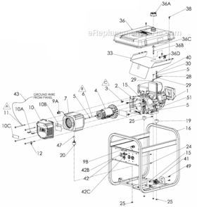 Page A Diagram and Parts List for PMC505622  Powermate Generator
