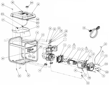 Page A Diagram and Parts List for PMC525501  Powermate Generator