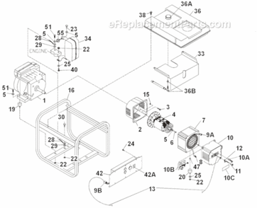 Page A Diagram and Parts List for PMC545004  Powermate Generator