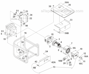 Page A Diagram and Parts List for PMC545006  Powermate Generator