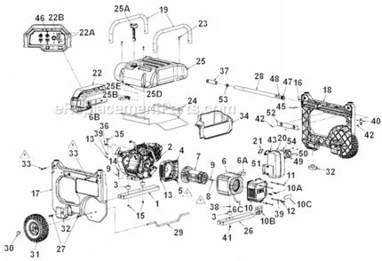 Page A Diagram and Parts List for PMC645250  Powermate Generator