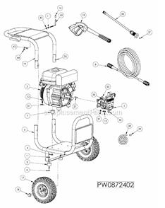 Parts List Diagram and Parts List for PW0872402  Powermate Compressor