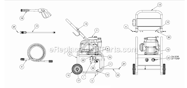 Page A Diagram and Parts List for PW0912201  Powermate Pressure Washer