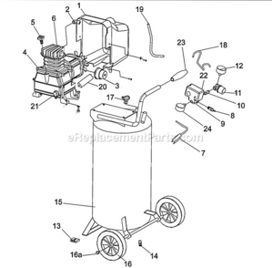 Page A Diagram and Parts List for VL1181504  Powermate Compressor
