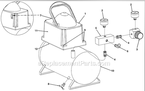 Part Location Diagram of 034-0146 Powermate Pressure Switch