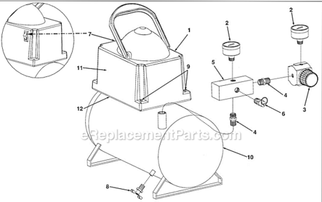 Page A Diagram and Parts List for VP000030101  Powermate Compressor
