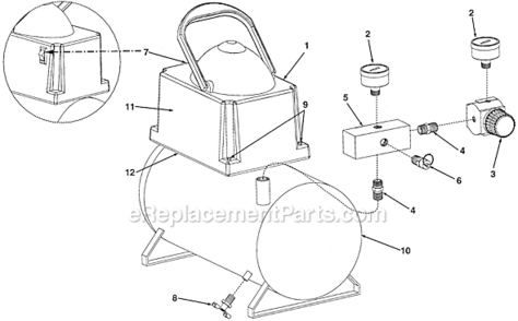 Page A Diagram and Parts List for VPP0000201  Powermate Compressor