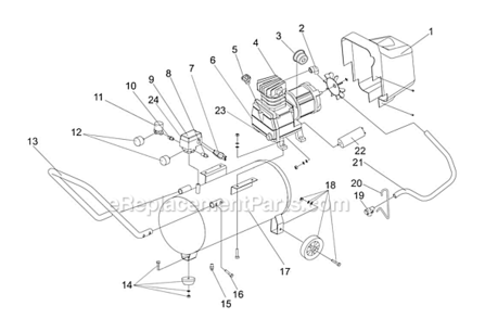 Page A Diagram and Parts List for VPP0301104  Powermate Compressor