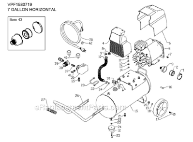 Page A Diagram and Parts List for VPP1580719  Powermate Compressor