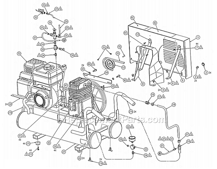 Page A Diagram and Parts List for TA5590856  Powermate Compressor