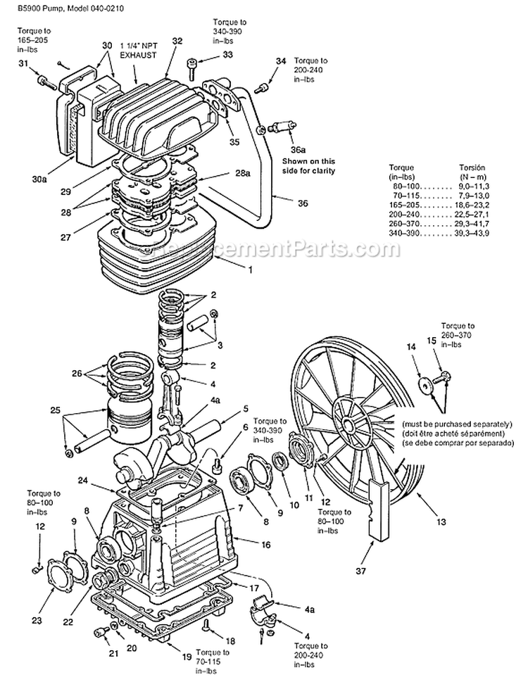 Page D Diagram and Parts List for V6548049  Powermate Compressor