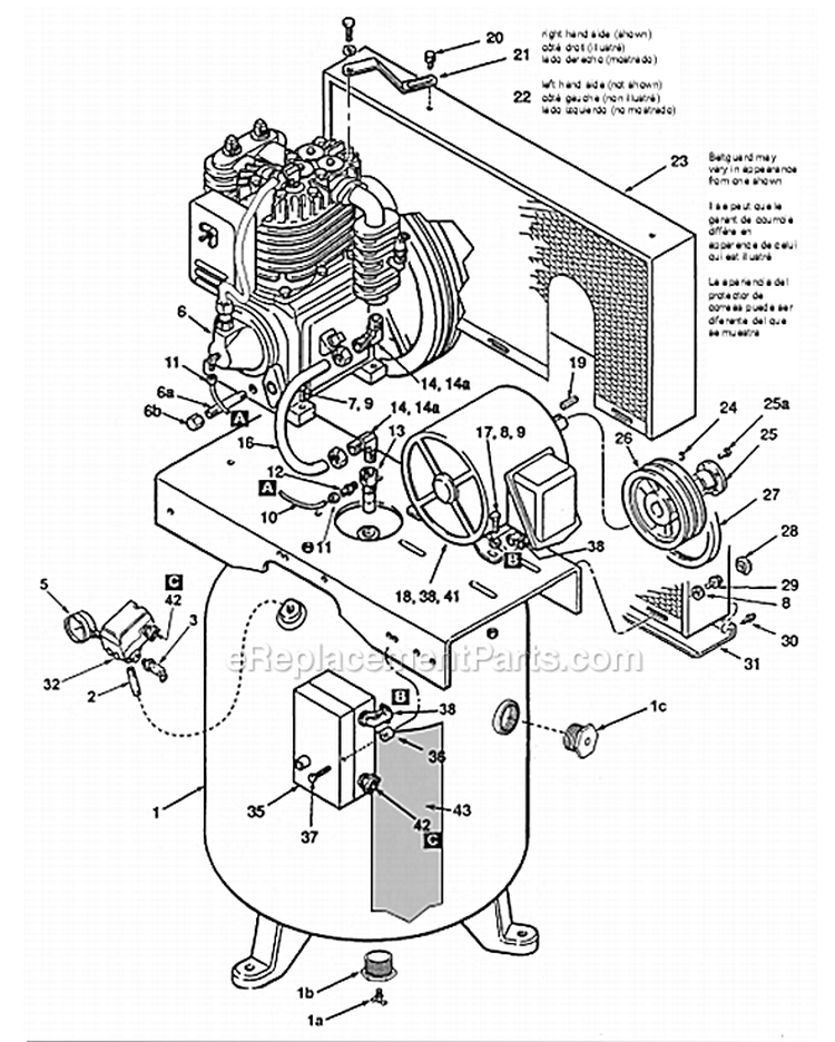 Page A Diagram and Parts List for V7518023  Powermate Compressor