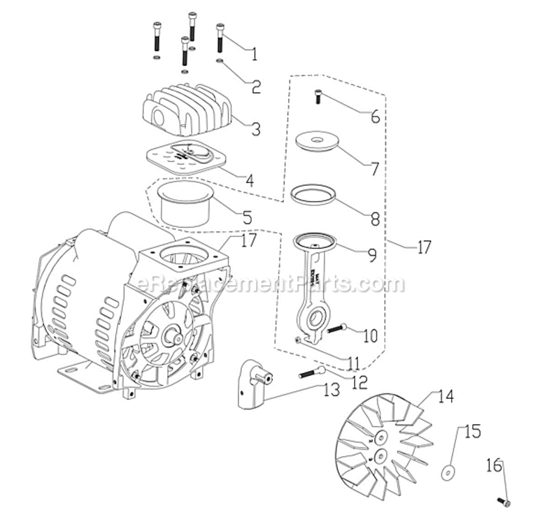 Page C Diagram and Parts List for VLF1581019  Powermate Compressor