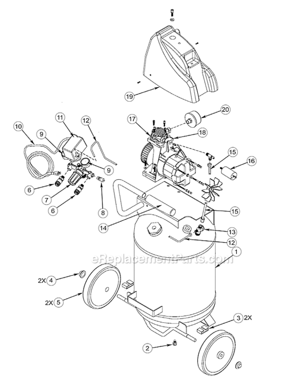 Page A Diagram and Parts List for VLP0881203  Powermate Compressor