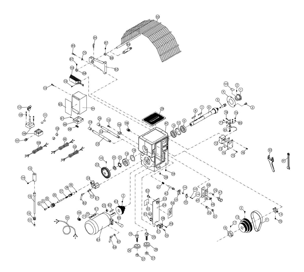 Fig-0 Diagram and Parts List for 1794224K  Powermatic Lathe