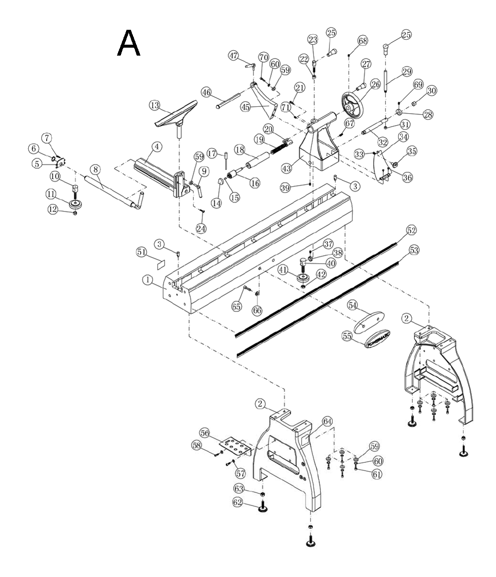 Fig-A Diagram and Parts List for 1794224K  Powermatic Lathe