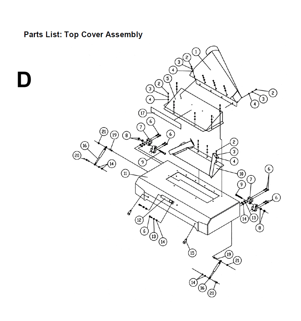 Fig-D Diagram and Parts List for 1791280  Powermatic Planer Jointer
