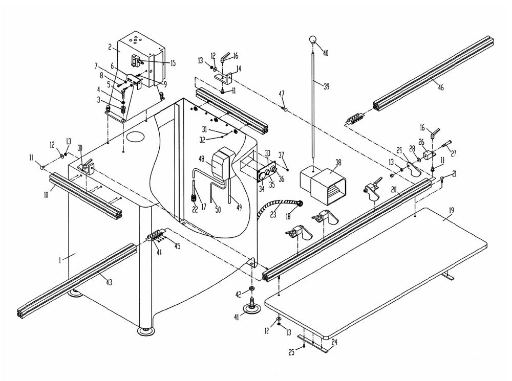Fig-0 Diagram and Parts List for 1791301  Powermatic Boring Machine