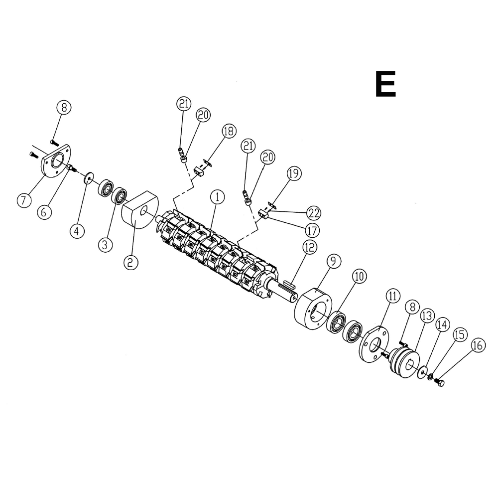 Fig-E Diagram and Parts List for 1791249  Powermatic Planer Jointer