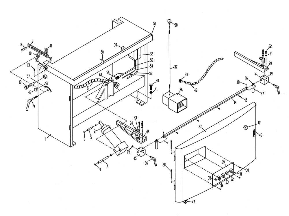 Fig-0 Diagram and Parts List for 1791302  Powermatic Boring Machine