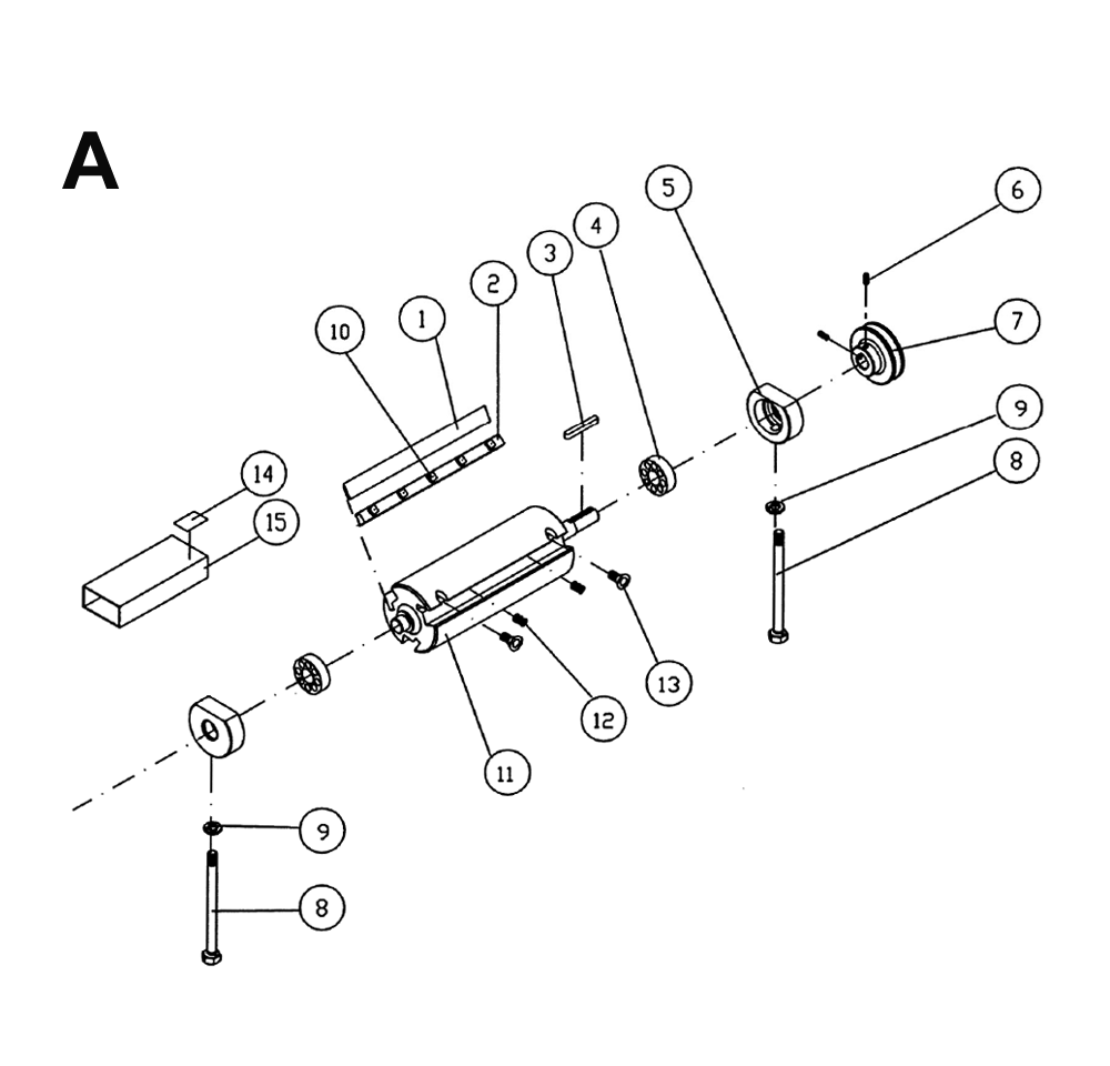 Fig-A Diagram and Parts List for 1610080  Powermatic Planer Jointer