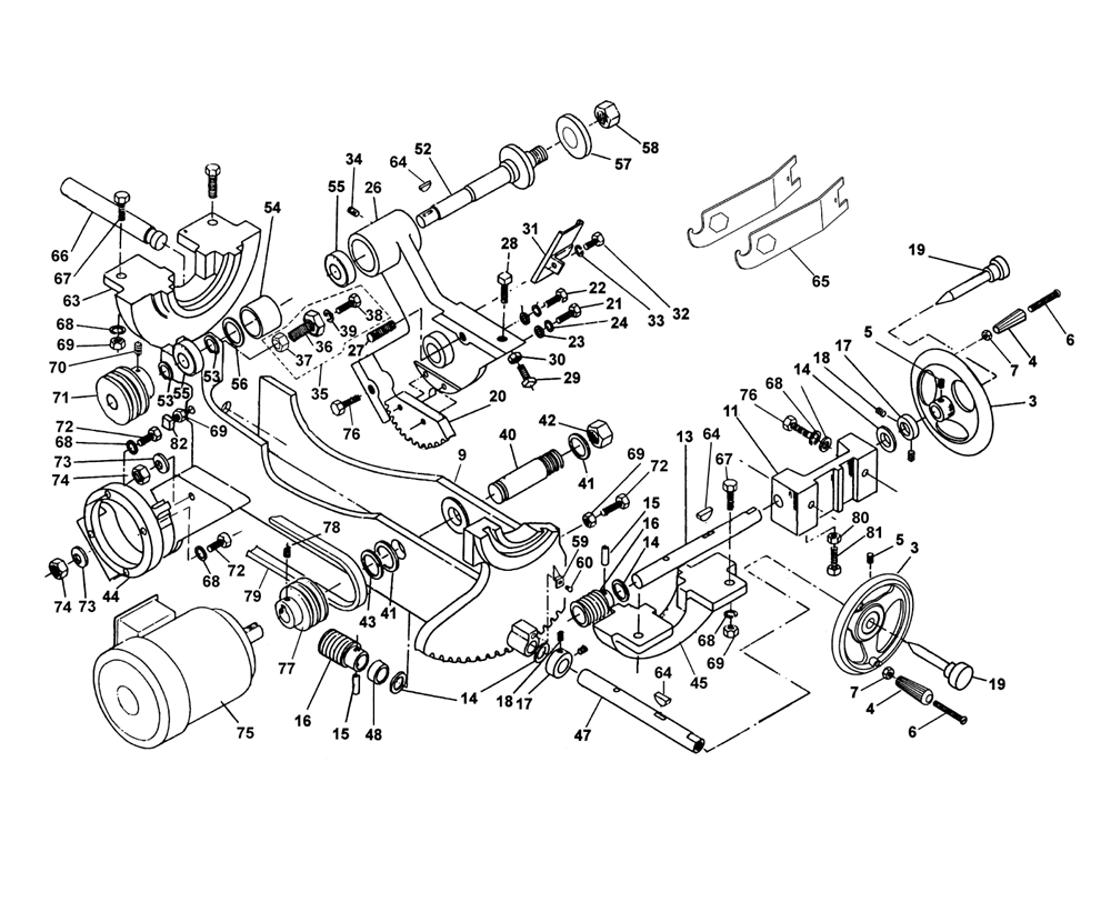 Fig-0 Diagram and Parts List for 1660807K  Powermatic Table Saw