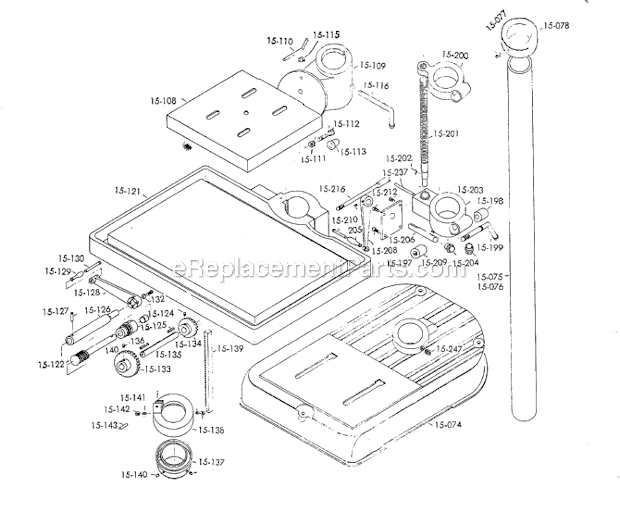 Page A Diagram and Parts List for 1100  Powermatic Drill Press