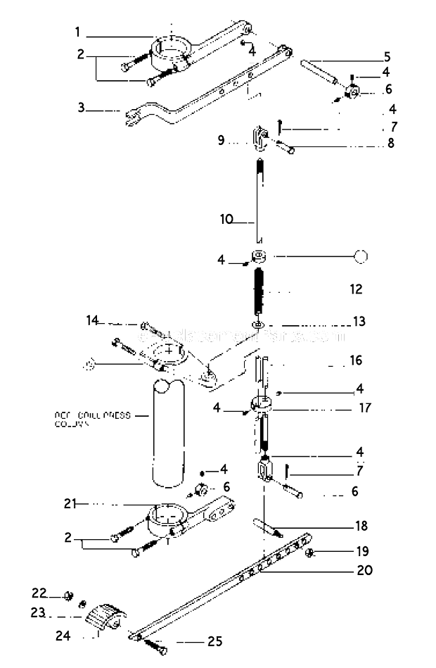 Foot_Feed_Assembly Diagram and Parts List for 1150HD  Powermatic Drill Press