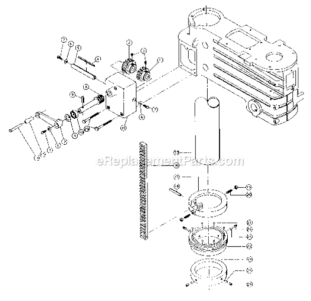 Head Raising Assembly Diagram and Parts List for 1200HD 20Inch. Powermatic Drill Press