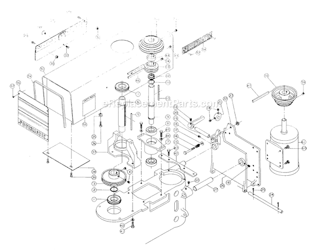 Step Cone Assembly Diagram and Parts List for 1200 20Inch. Powermatic Drill Press
