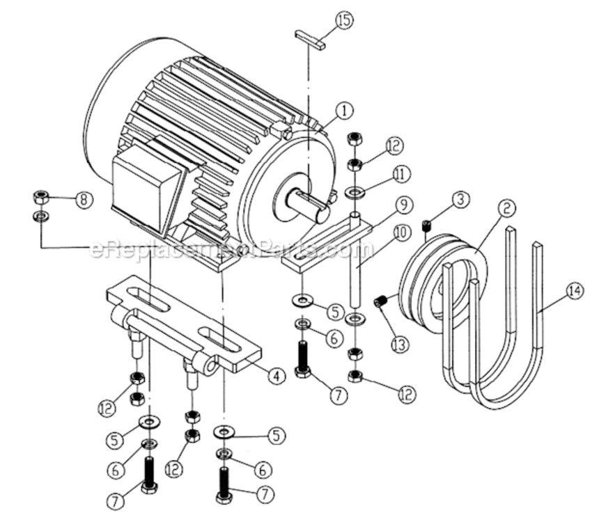 Motor_Pulley_Assembly Diagram and Parts List for 1285 1791307 Powermatic Planer Jointer