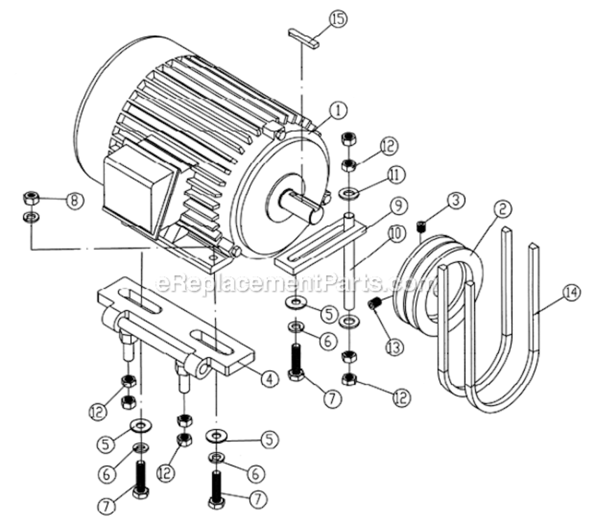 Motor_Pulley_Assembly Diagram and Parts List for 1285 1791308 Powermatic Planer Jointer
