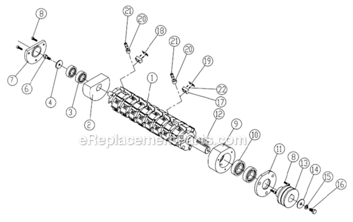 Helical_Cutterhead_Assembly Diagram and Parts List for 1285 1791308 Powermatic Planer Jointer