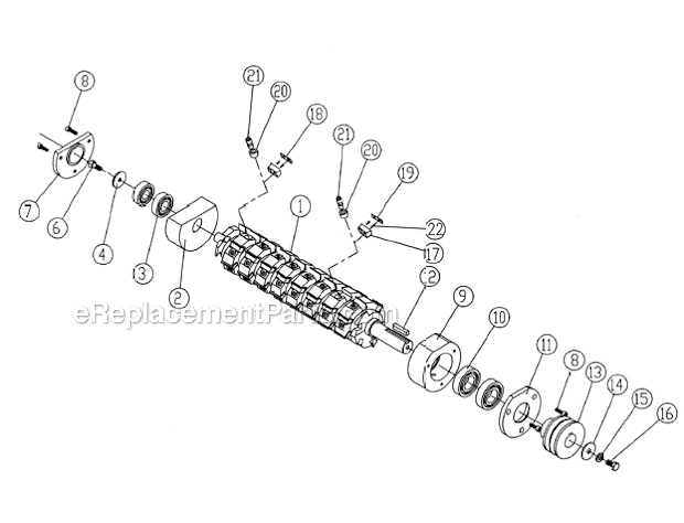 Helical Cutterhead Diagram and Parts List for 1285  Powermatic Planer Jointer