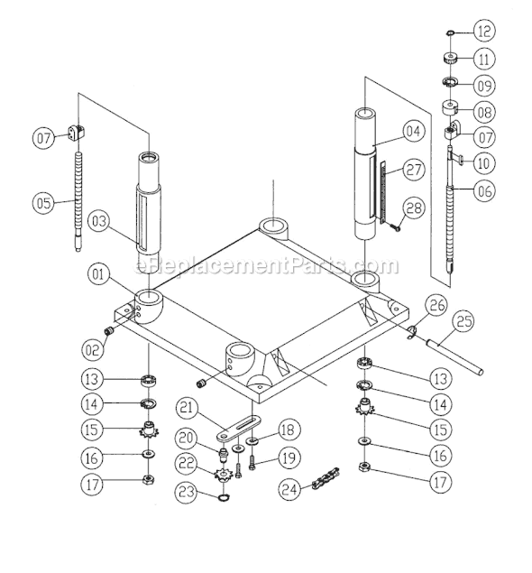 Page B Diagram and Parts List for 15S 1791210 Powermatic Planer Jointer