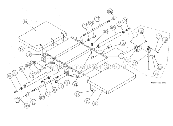 Page C Diagram and Parts List for 15S 1791210 Powermatic Planer Jointer