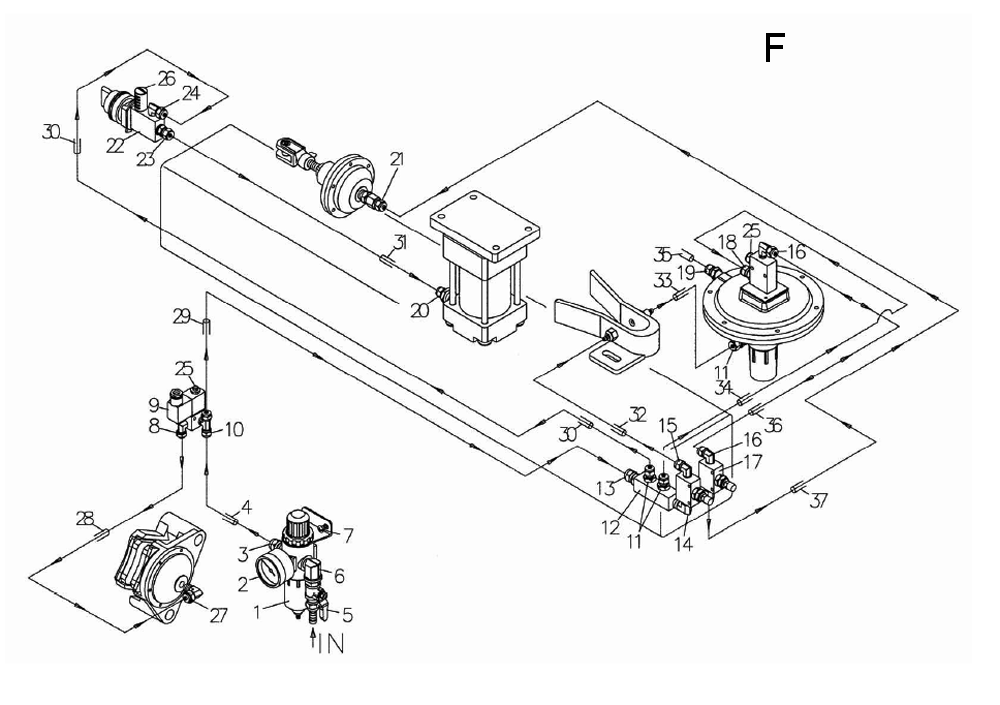 Fig-F Diagram and Parts List for 1790843  Powermatic Sander Grinder